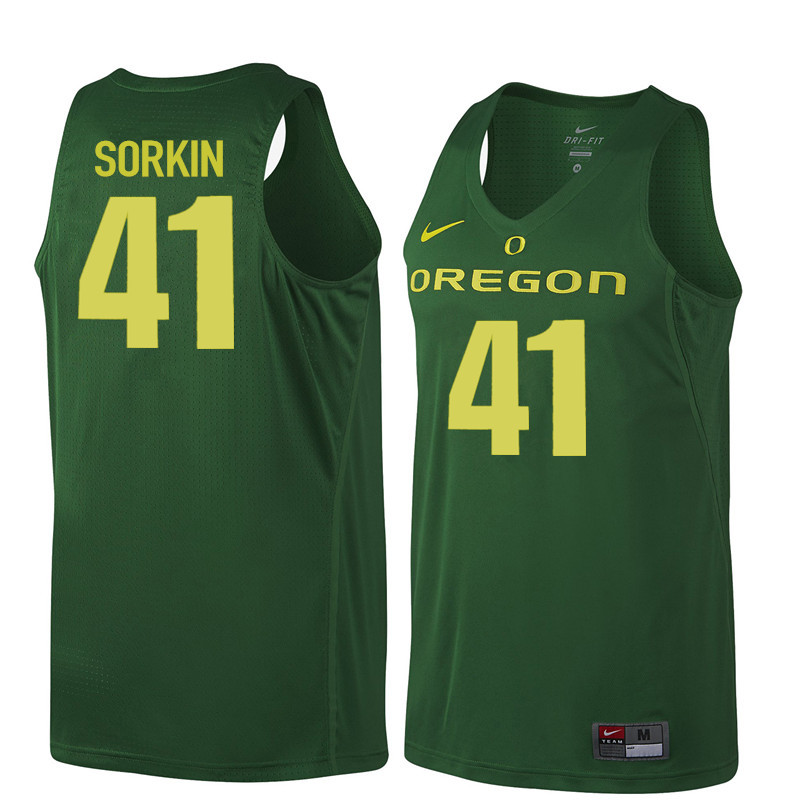Men Oregon Ducks #41 Roman Sorkin College Basketball Jerseys Sale-Dark Green